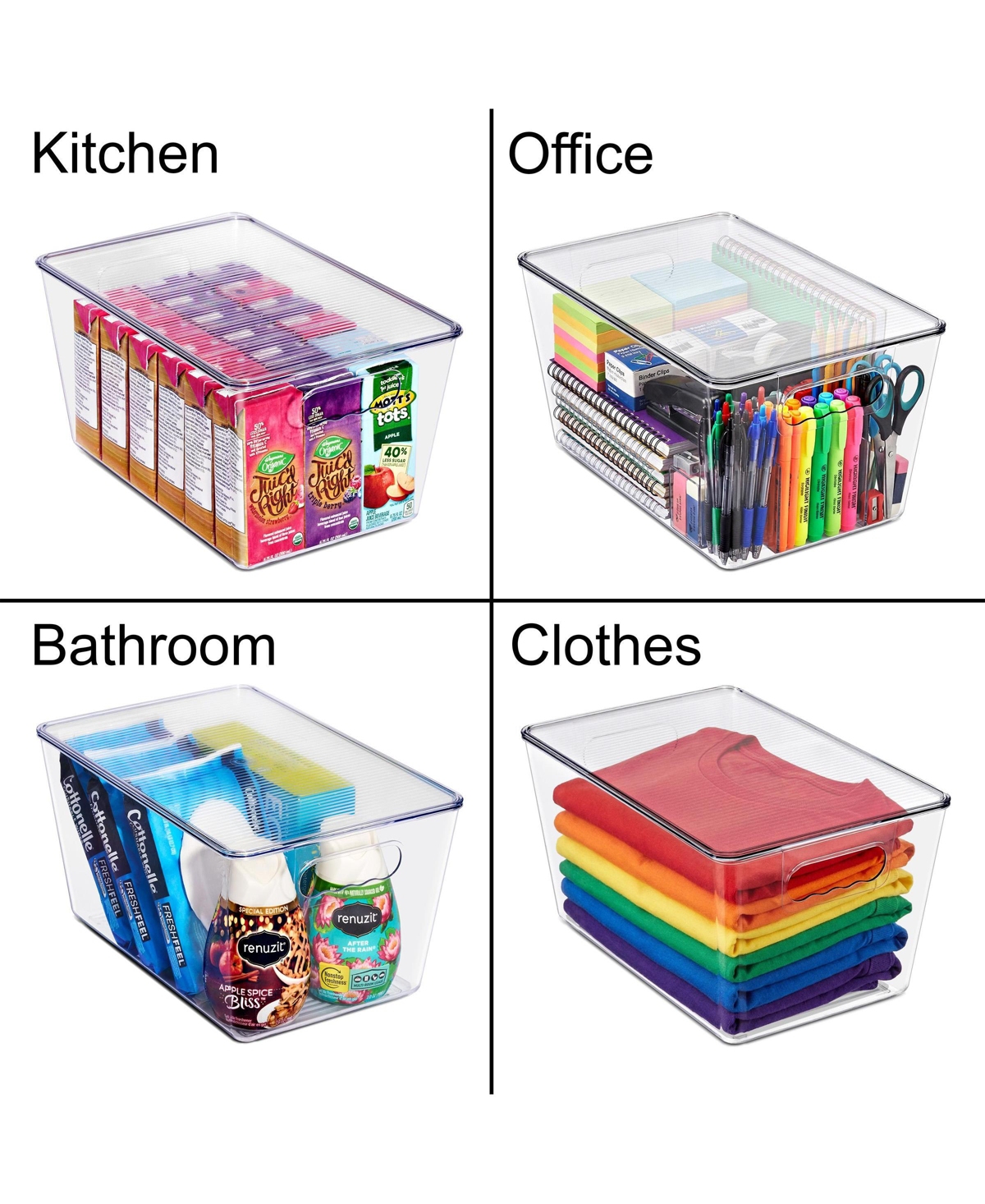 Sorbus Pack Large Stackable Storage Containers with Lids for Kitchen, Pantry