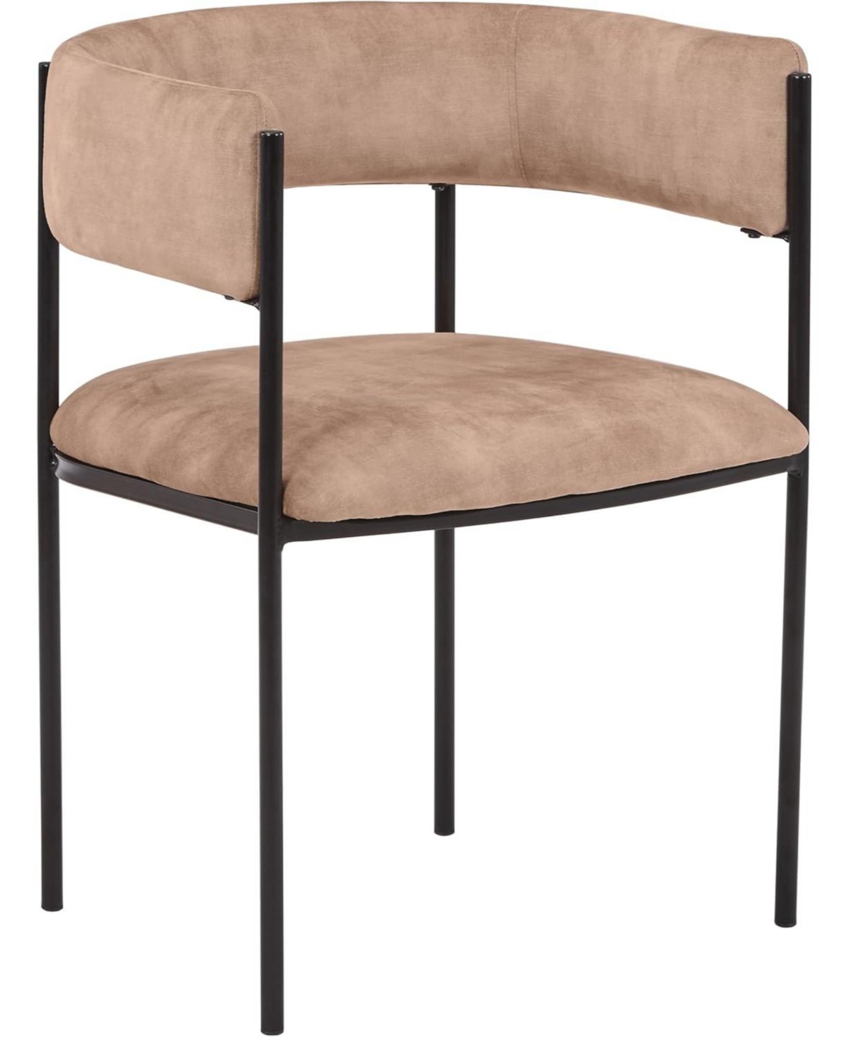 LeisureMod Cyril Modern Leather Dining Chair - Upholstered Padded Seat, Open Back, Powder-Coated Iron Frame