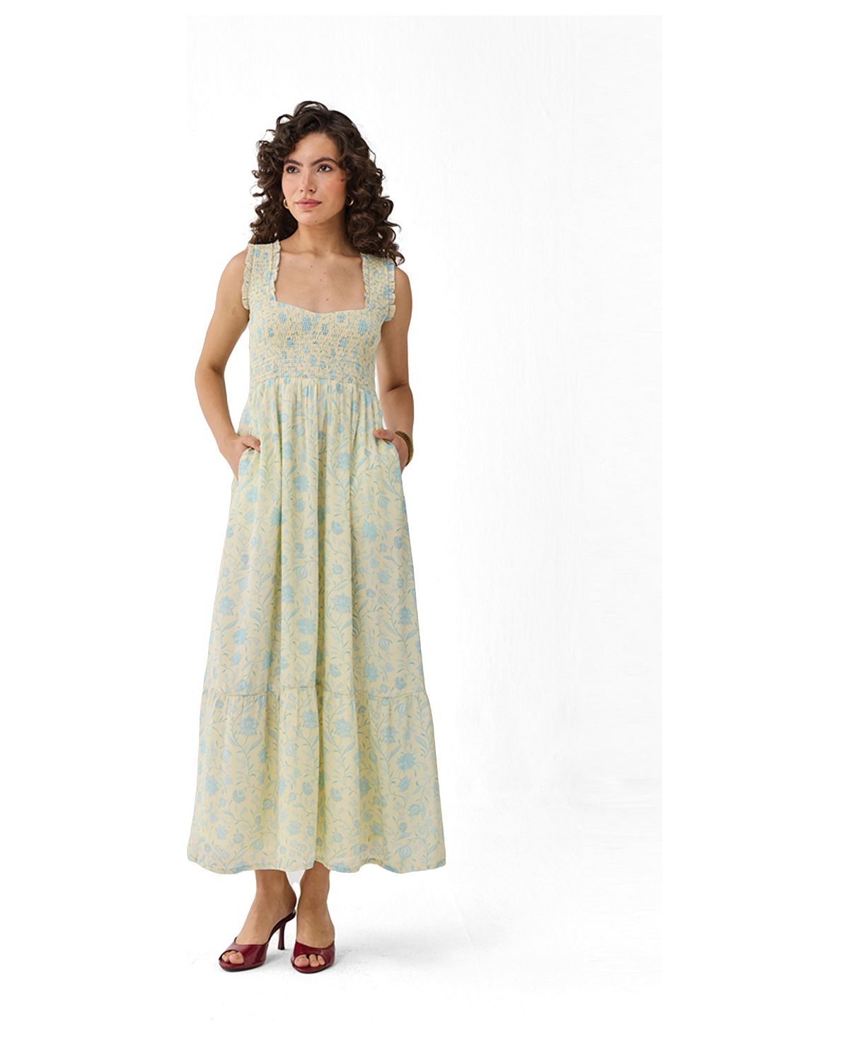 Reistor Women's Smocked Maxi Dress view 1 — MAYCSS fashion products