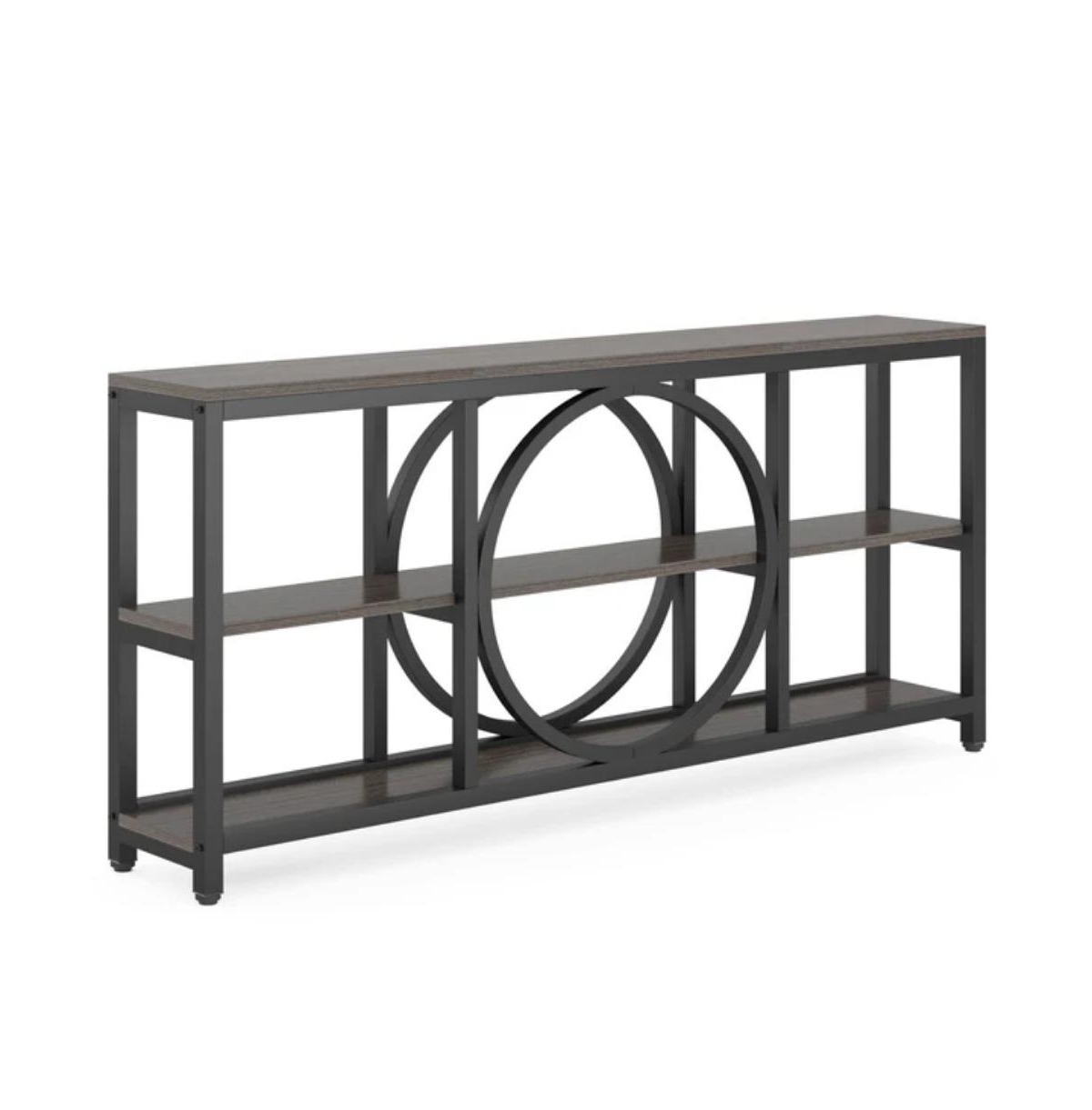 Slickblue Modern Narrow Console Table with 3-Tier Shelves for Entryway and Hallway Storage