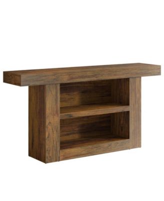 3-Tier Farmhouse Sofa Console Table with U-Shaped Base for Entryway