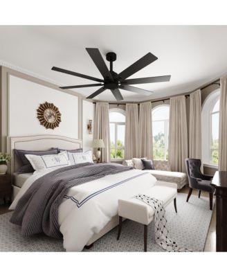Modern 8-Blade Ceiling Fan with Dual-Sided Wood Blades DC Motor Fan with Remote Reversible for Summer Cooling & Winter Heat Circulation