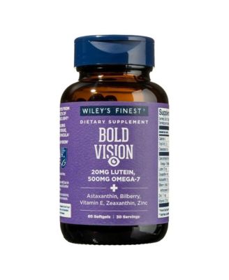 Wiley s Finest Bold Vision - Eye Health Supplement with Lutein, Zeaxanthin, Zinc and Omega-7 - 60 Softgels (30 Servings)