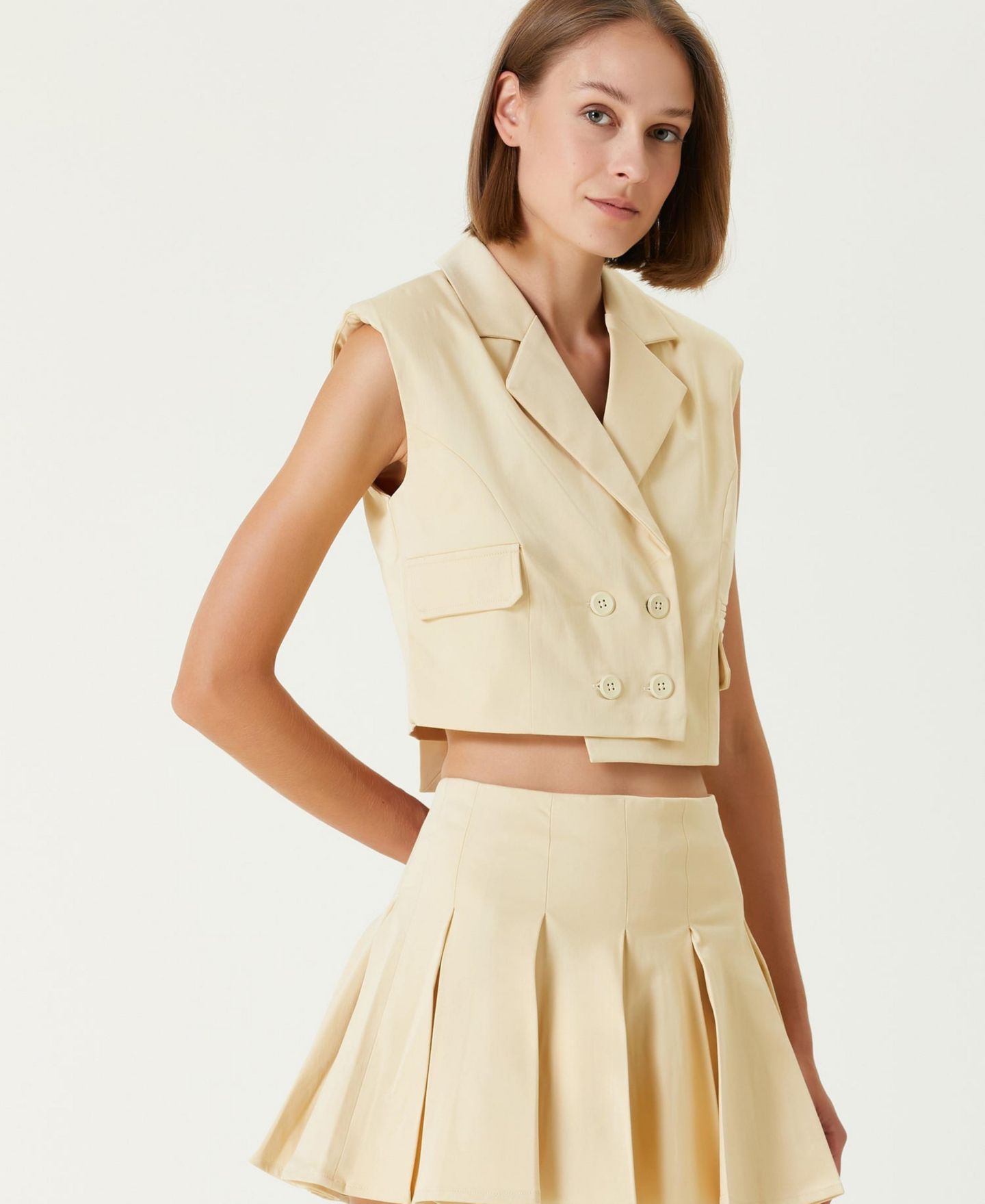 Женский жилет PCFG Cropped Cotton Woven Vest, цвет: Зелёный — фото 7