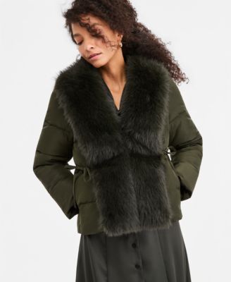 Women's Emmolivi Faux Fur-Trim Quilted Puffer Coat