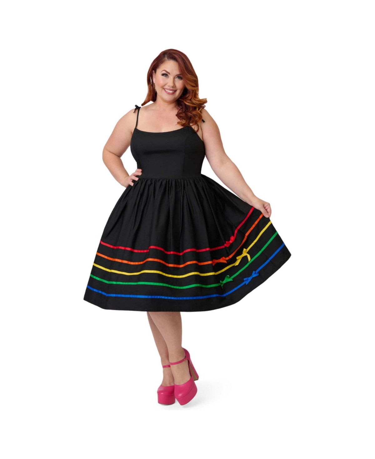 Unique Vintage Women's Plus 1950s Bobbie Swing Dress