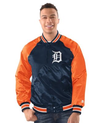 Men's Navy/Orange Detroit Tigers Raglan Blitz Varsity Jacket