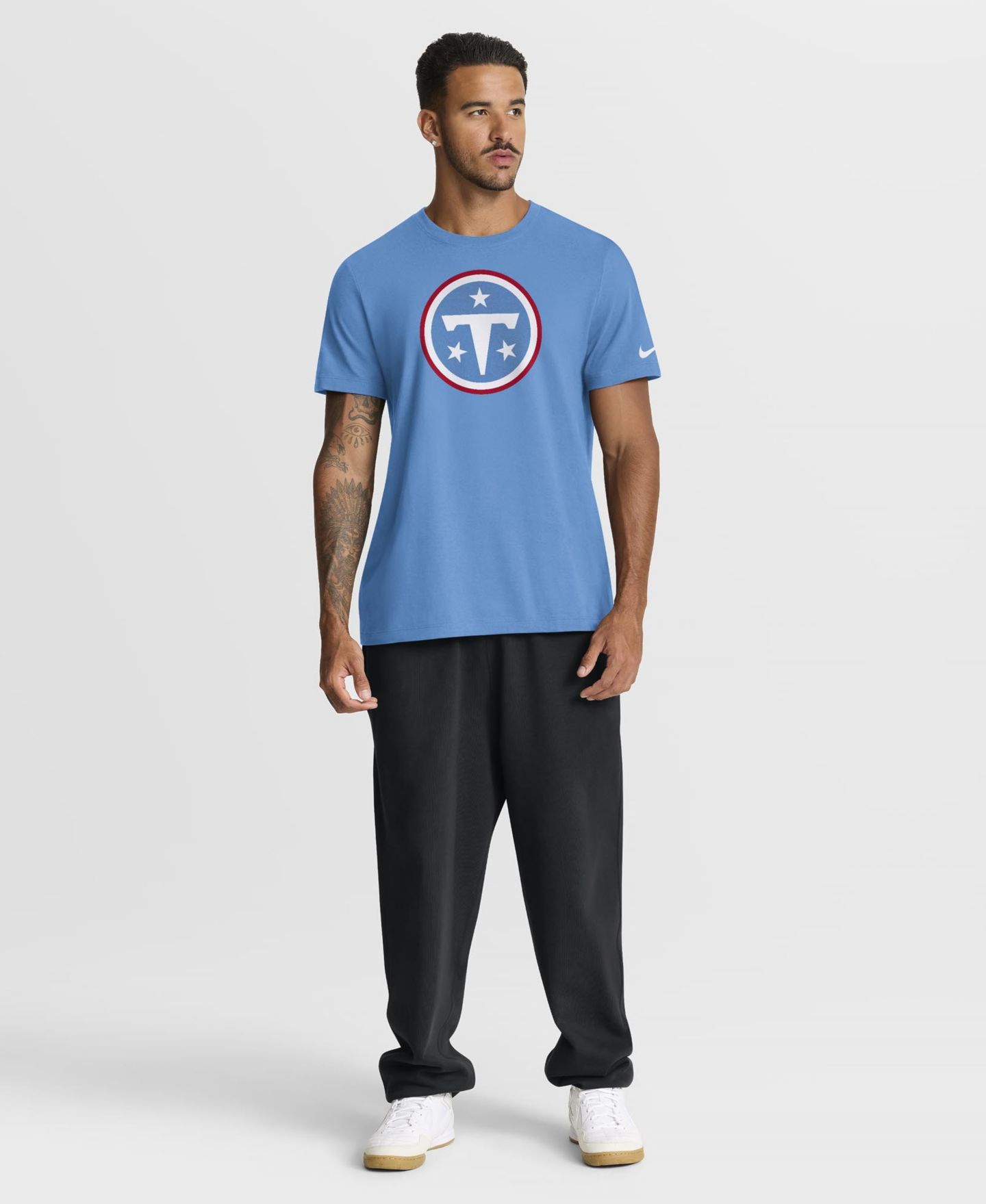 Мужская футболка Nike Light Blue Tennessee Titans Essential Logo — фото 2