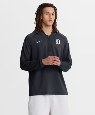 Men's Navy Detroit Tigers Authentic Collection Dri-FIT Raglan Half-Zip Pullover