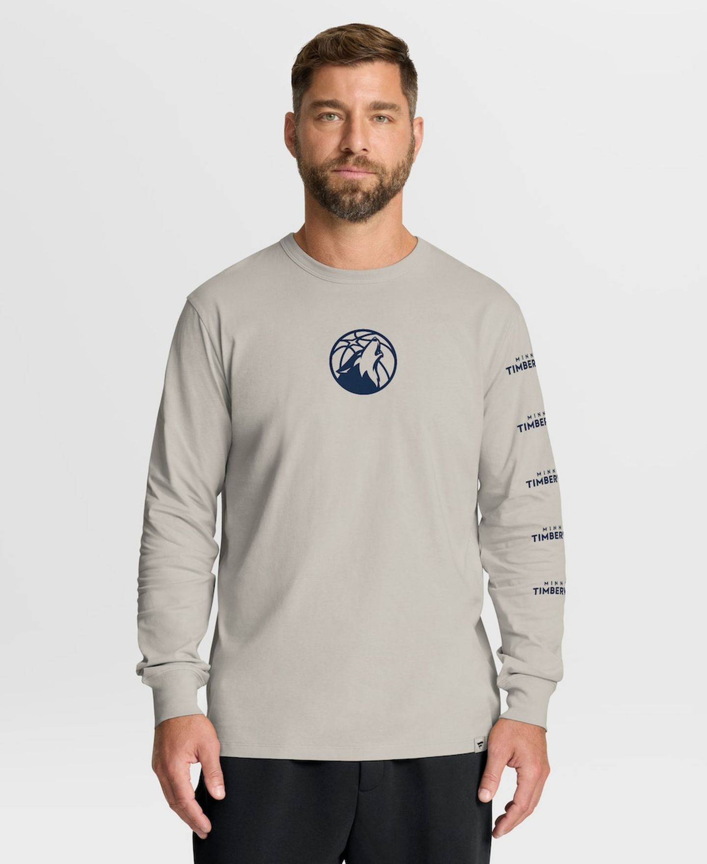 Мужская футболка Fanatics Cream Minnesota Timberwolves Crossover Collection Ball Screen Action Premium Long Sleeve — фото 4