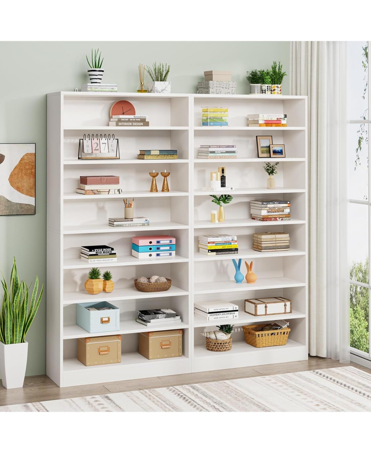 Slickblue Freestanding 9-Tier Bookshelf Organizer for Home or Office Display