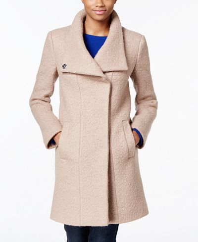 Kenneth Cole Stand Collar Wool-Blend Walker Coat - Coats - Women - Macy's