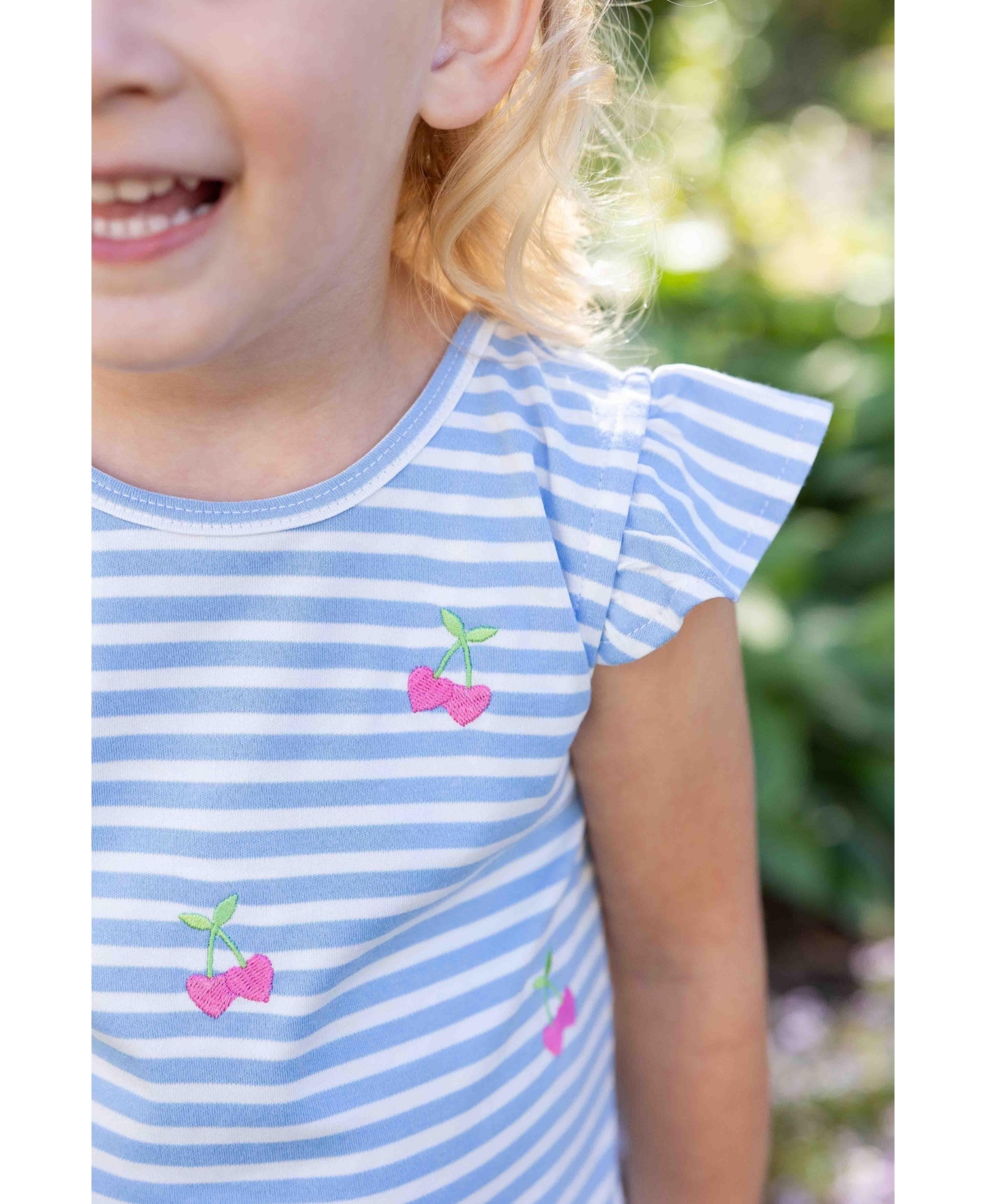 Florence Eiseman Baby Girl Knit Short Set With Embroidered Heart Cherries