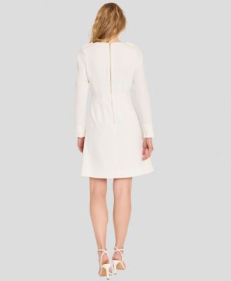 macy's white dress long sleeve Winter White Elegant Gowns With Sleeves Winter White Evening Gowns Women's  Dresses Evening Gowns Macy's White