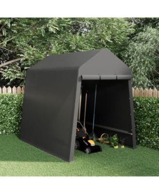Outdoor Portable Storage Shelter Shed with Rolled Up Zipper Doors and Vents