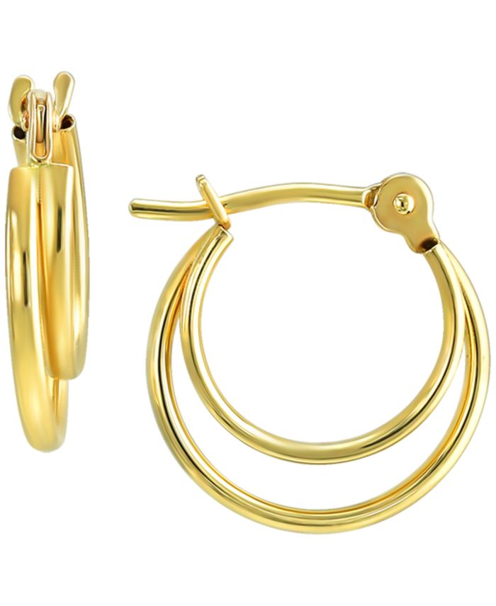 Double Hoop Earrings in 10k Yellow Gold