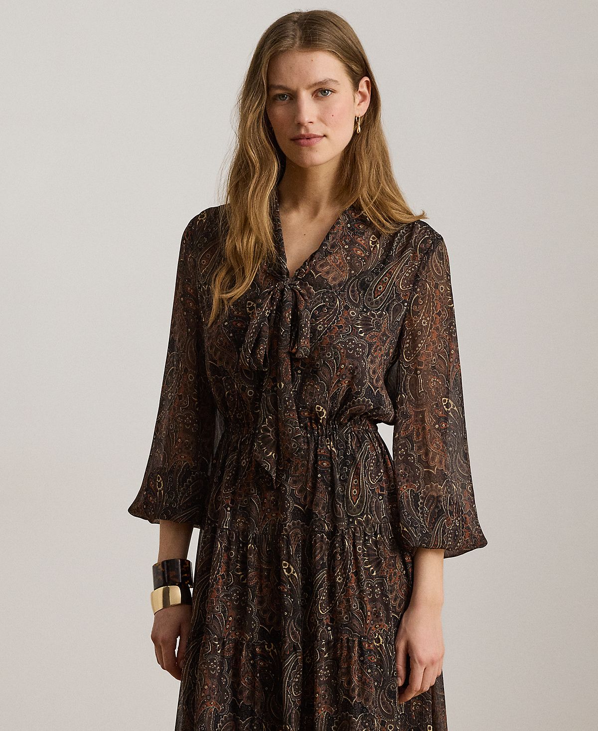 Lauren Ralph Lauren Women's Long-Sleeve Flare Dress view 3 — MAYCSS fashion products