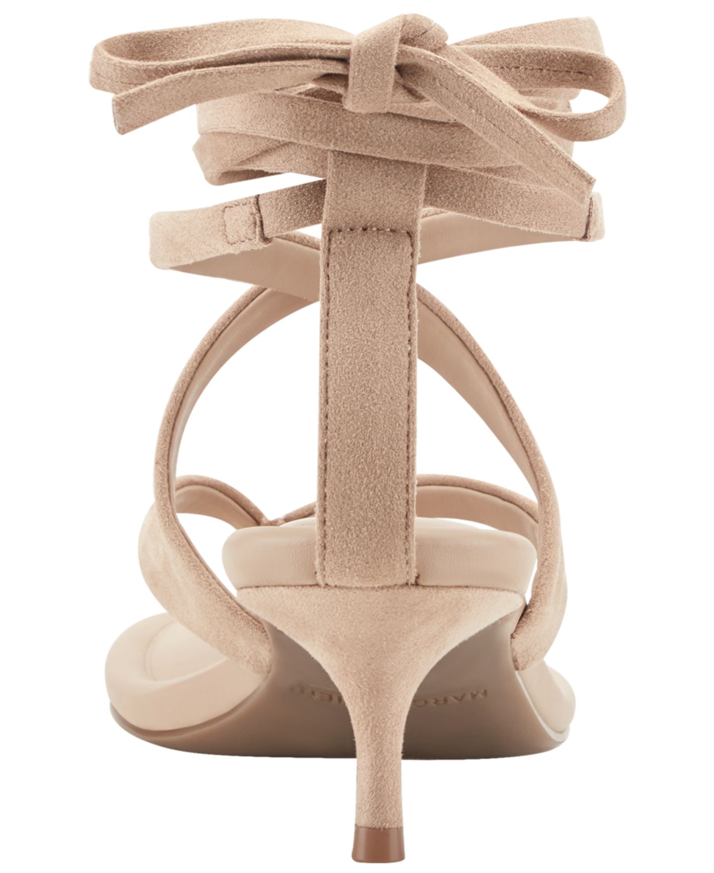 Женские сандалии Marc Fisher Yoyo Strappy Ankle Wrap Kitten Heel, цвет: Бежевый — фото 3