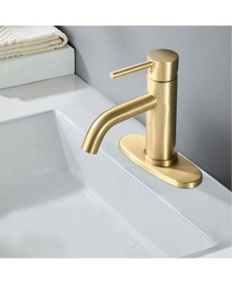Compliant Single Hole Bathroom Faucet - 6.57" High Stainless Steel Waterfall Faucet
