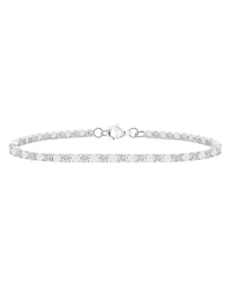Lab-Grown Blue Sapphire (3-1/6 ct. t.w.) and Lab-Grown White Sapphire (3-1/6 ct. t.w.) Bracelet in Sterling Silver (Also Available in Multi-Stone)