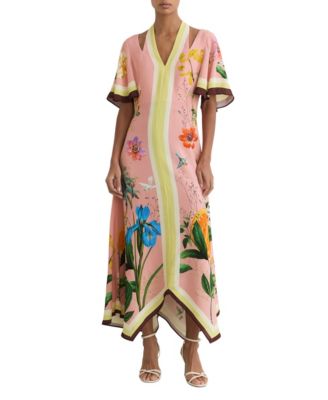 Women's Floral-Print Cut-Out Midi Dress