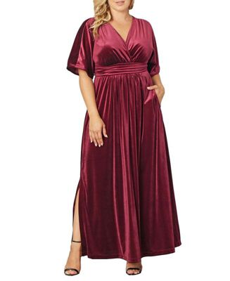 red velvet dress plus size Unique Vintage & Pink Glitter Heart Lamar Swing 2X/20W-22W Look no further Bea Dress Velvet Berry
