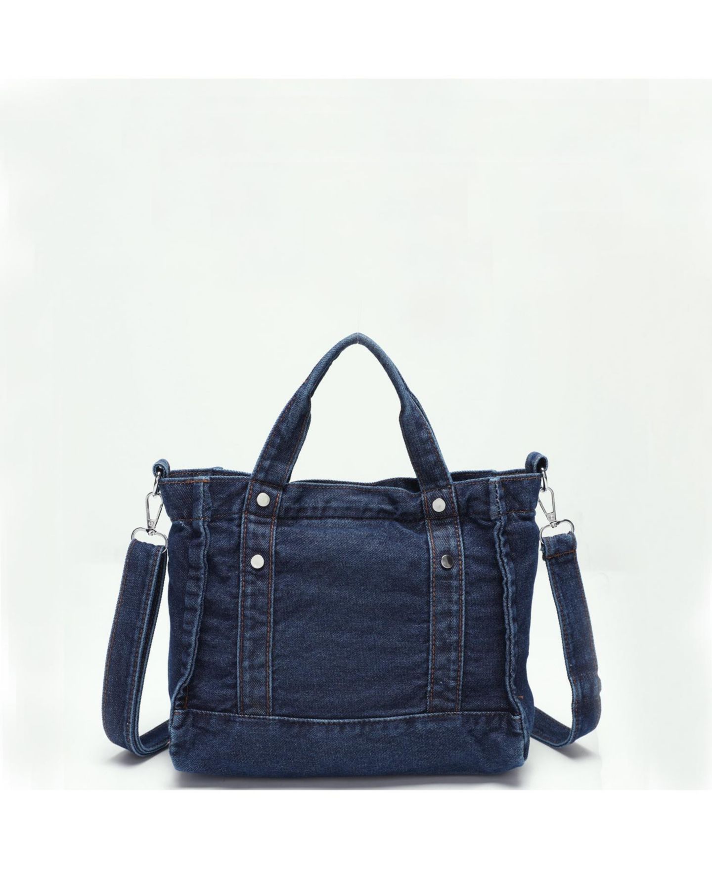 Женская сумка SUSU Rework Crossbody Shoulder Washed Mini Satchel Top Handle Everyday Casual Handbag, цвет: Тёмная варка джинсовый / Индиго синий — фото 5