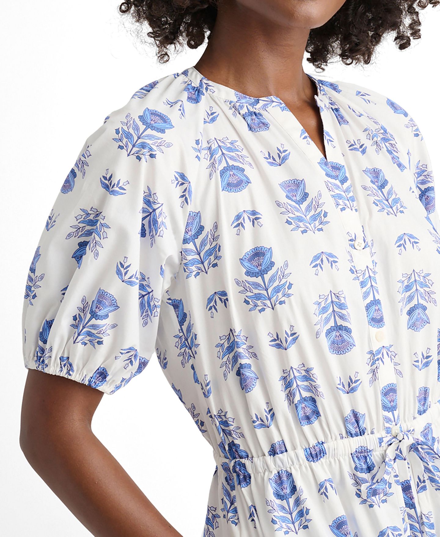 Женское платье UNTUCKit Stretch Cotton Printed Brigette Midi, цвет: Белый — фото 2