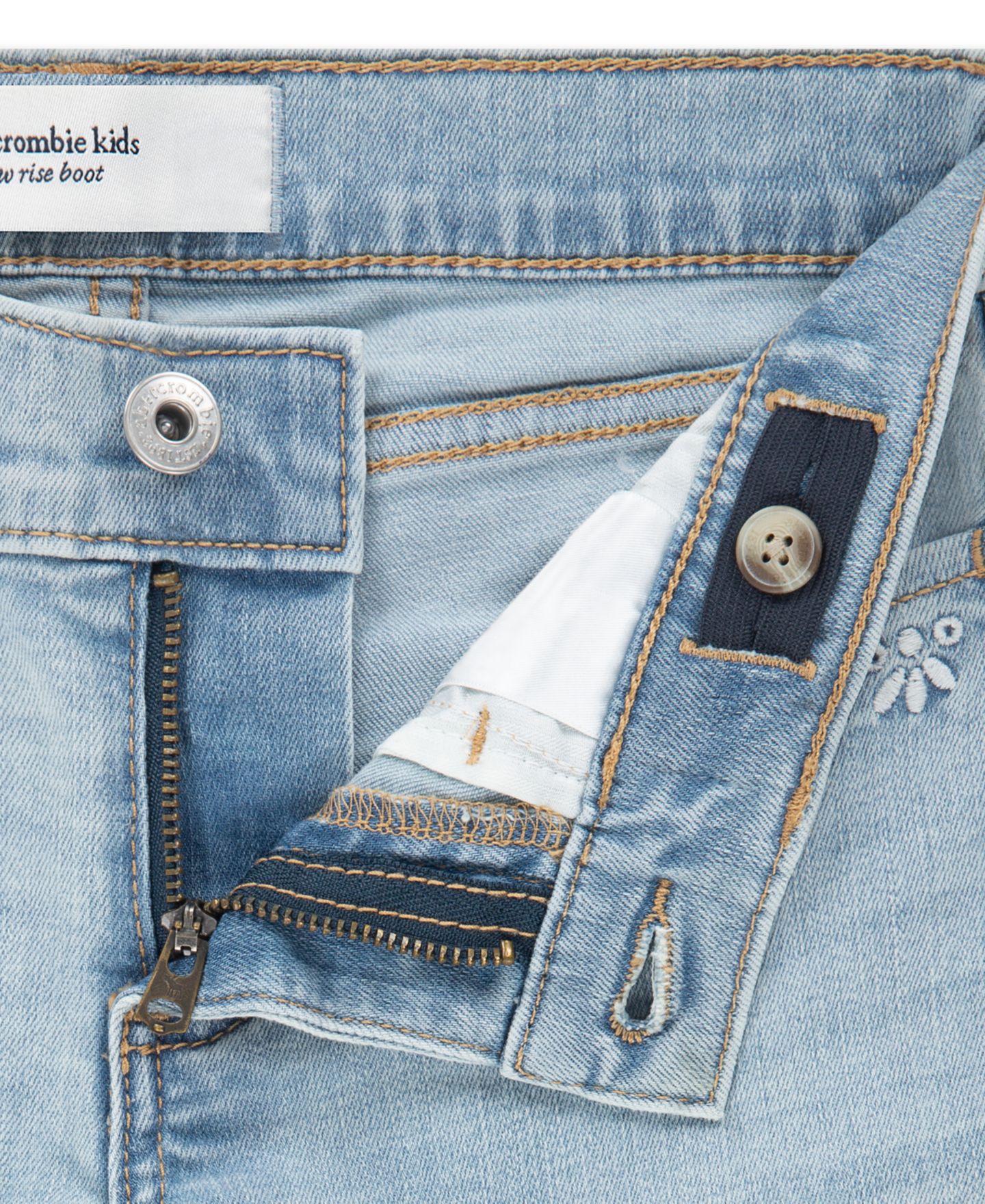 Джинсы abercrombie kids Eyelet Bootcut Jeans для девочек, цвет: Light Pasblue — фото 3