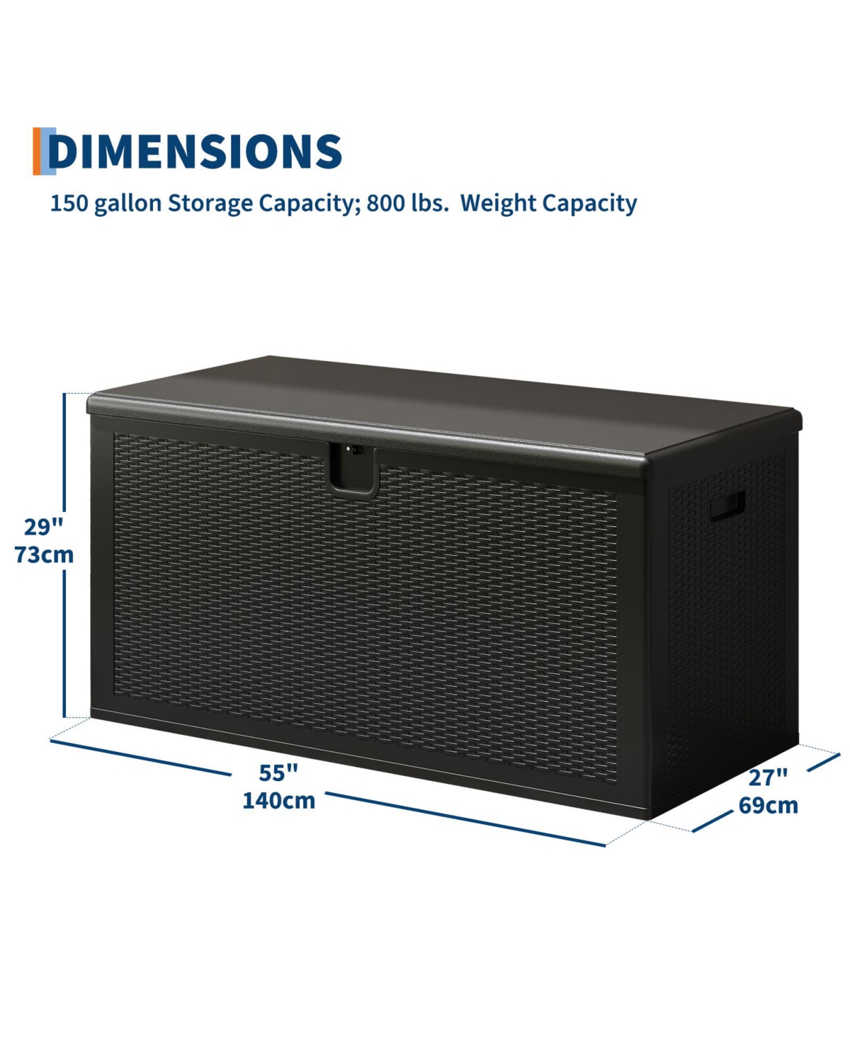 gaomon Gallon Outdoor Storage Box, Lockable Uv Resistant Storage Chest, Large Waterproof Resin Patio Storage Bin, Suitable for Patio