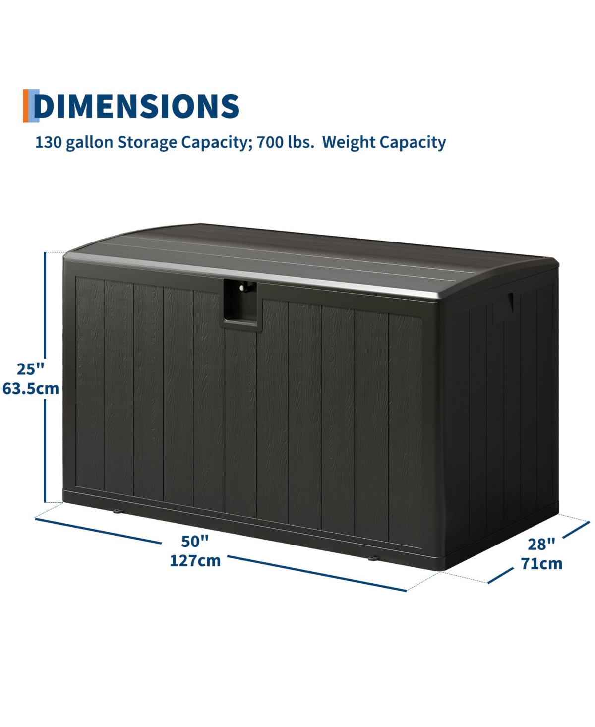 gaomon Gallon Outdoor Storage Box, Lockable Uv Resistant Storage Chest, Large Waterproof Resin Patio Storage Bin, Suitable for Patio