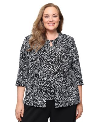 Plus Size Glitter Knit Top and Jacket, 2-Piece Set