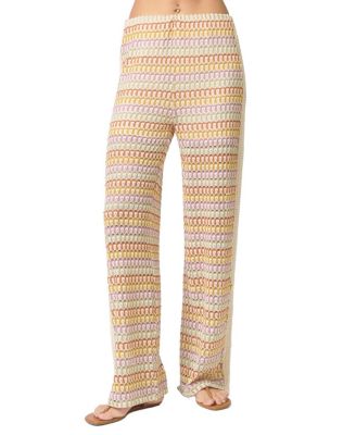 Women's Celine Rainbow Crochet Mid Rise Pants
