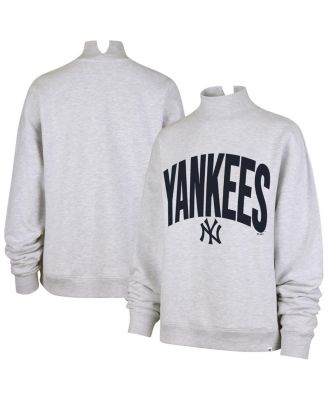 47 Brand Women's Heather Gray New York Yankees Subtle Muse Mock Neck Sweatshirt