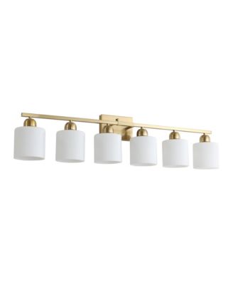38 Inch 6 Light Modern Brushed Bathroom Vanity Light Fixture Over Mirror Sconce Wall Lighting for Bedroom Living Room
