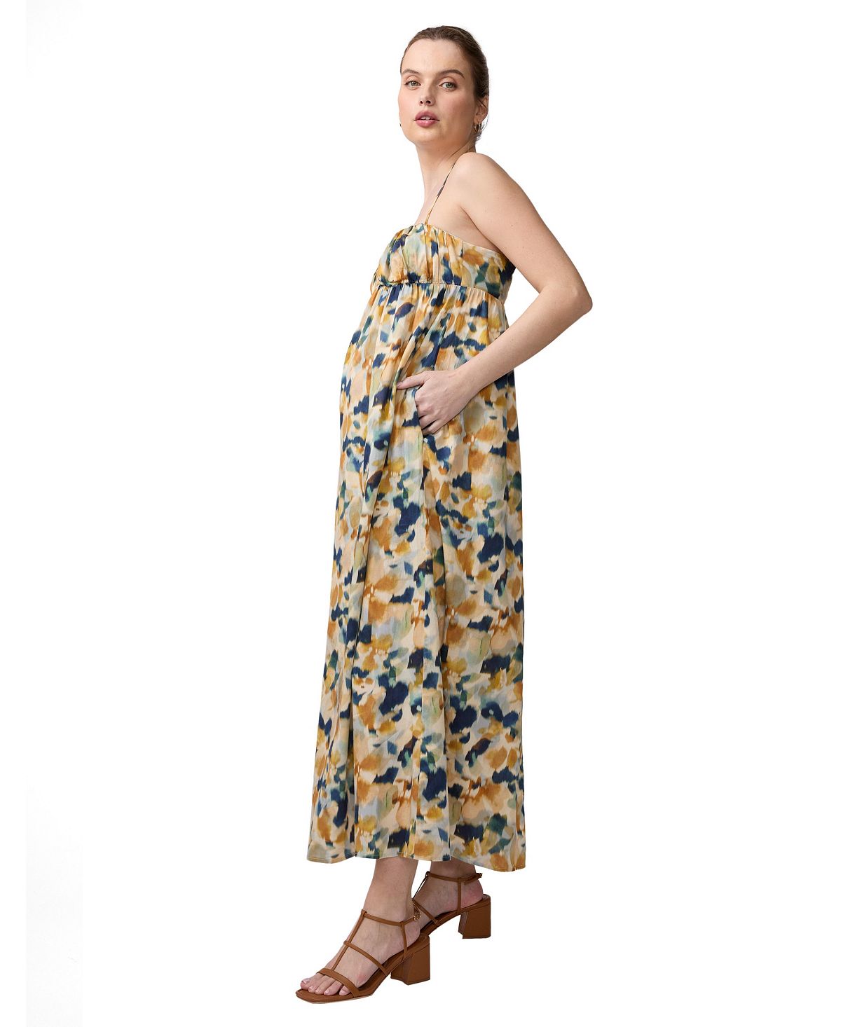 Ingrid + Isabel Maternity Ingrid + Isabel Printed Poplin Maxi view 2 — MAYCSS fashion products