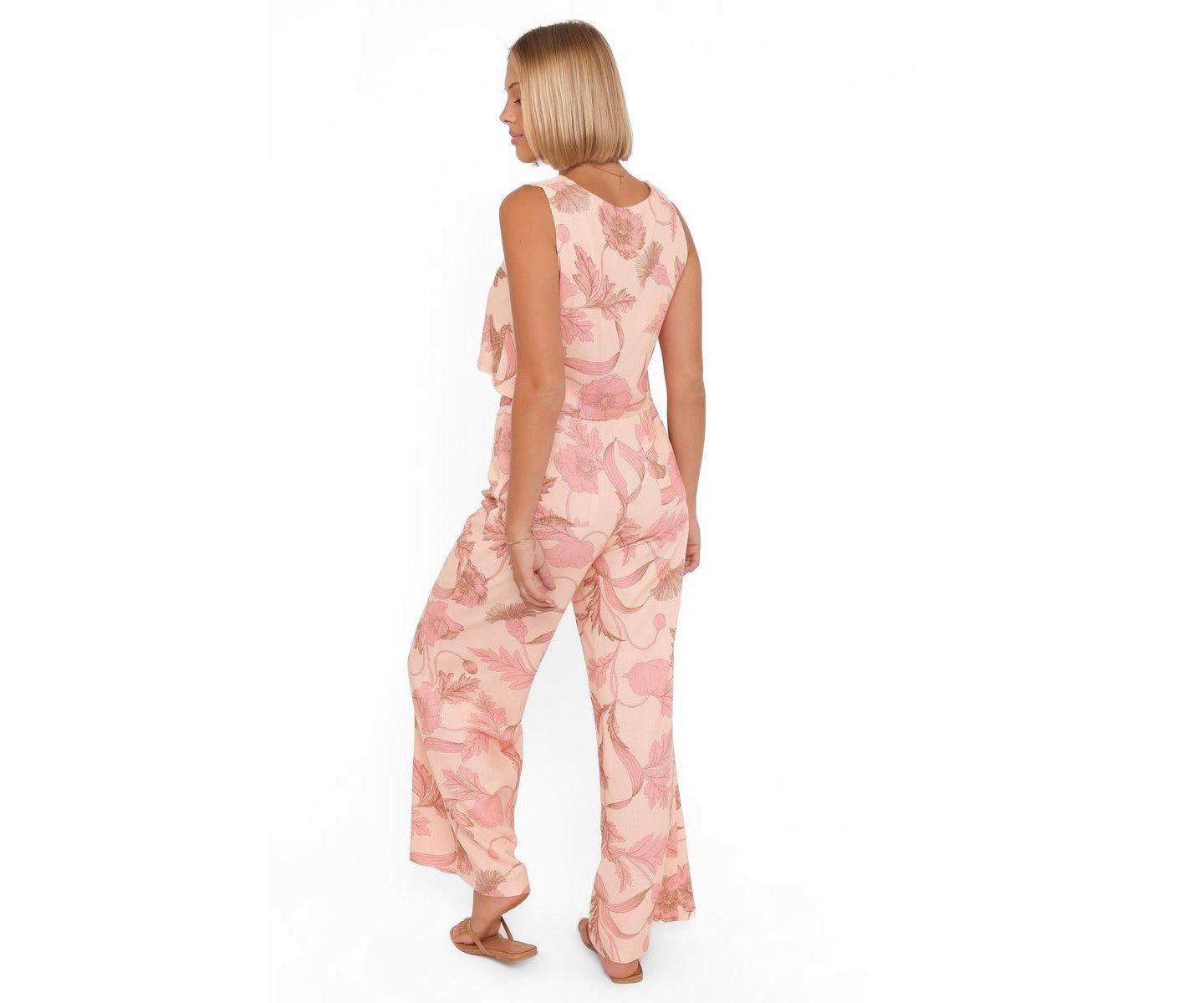 Женские брюки Petal and Pup Brayden Wide Leg Linen, цвет: Pinkfloral — фото 3