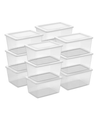 58 Quart Storage Boxes, Clear Plastic Containers with Lid, Set of 12
