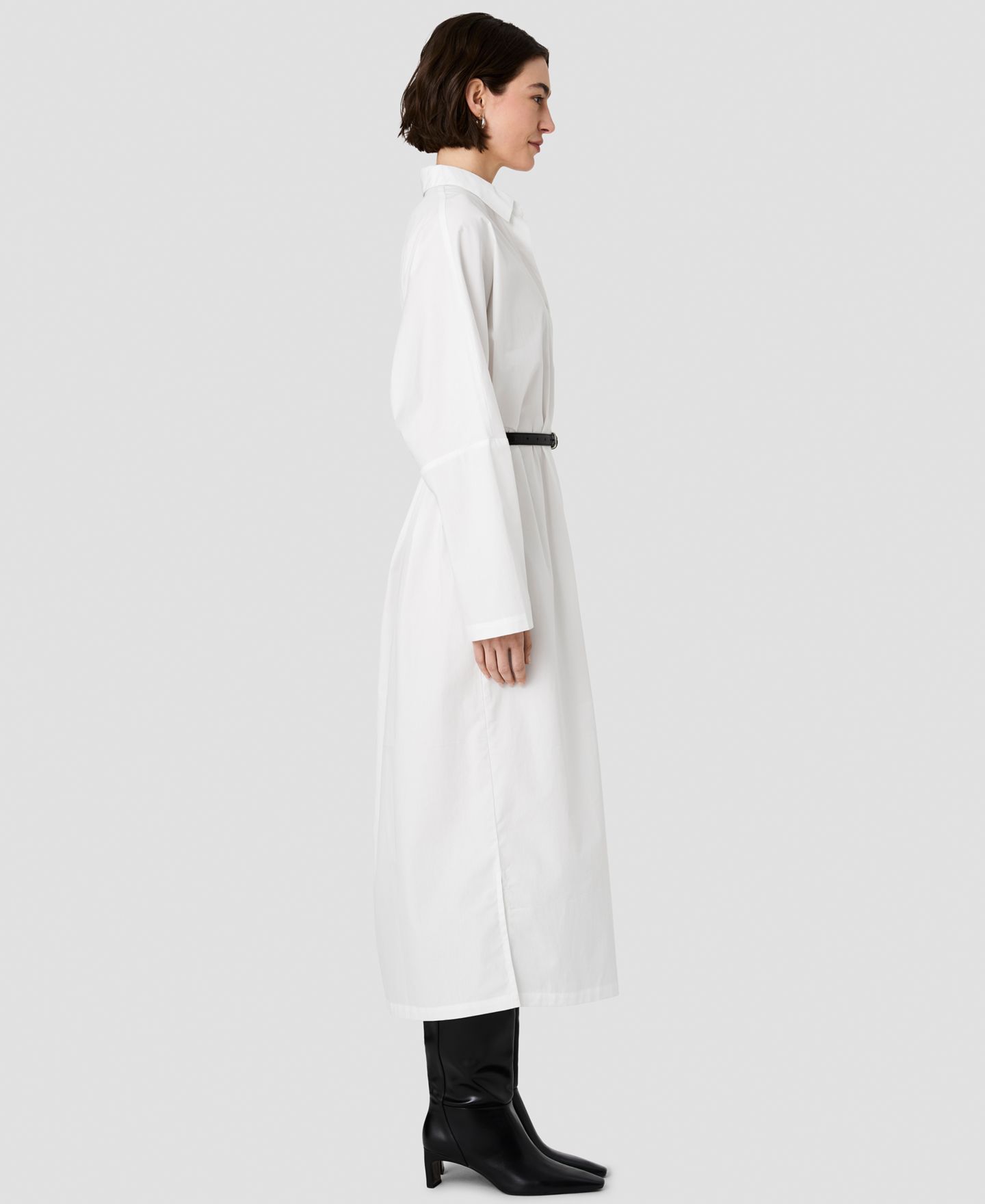 Женское платье French Connection Cambria Cotton Collared Long-Sleeve, цвет: Зимний белый — фото 3