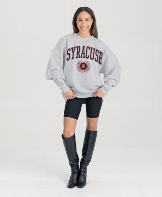 Women's Ash Syracuse Orange Oversized Tradition Refined Premium Fleece Sweatshirt