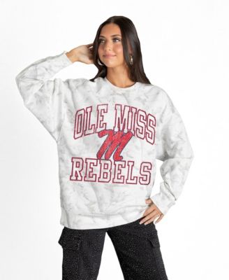 Women's Ash Ole Miss Rebels Whiteout Premium Fleece Camo Sweatshirt