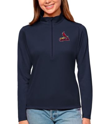 Women's Navy St. Louis Cardinals Tribute Quarter-Zip Pullover Sweatshirt