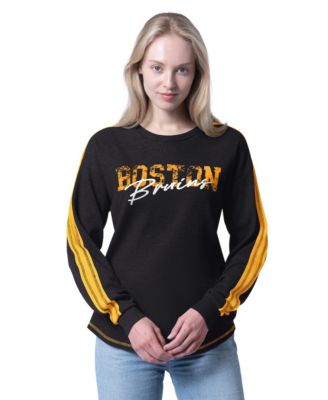 Women's Black Boston Bruins Advantage Thermal Long-Sleeve Tri-Blend T-Shirt