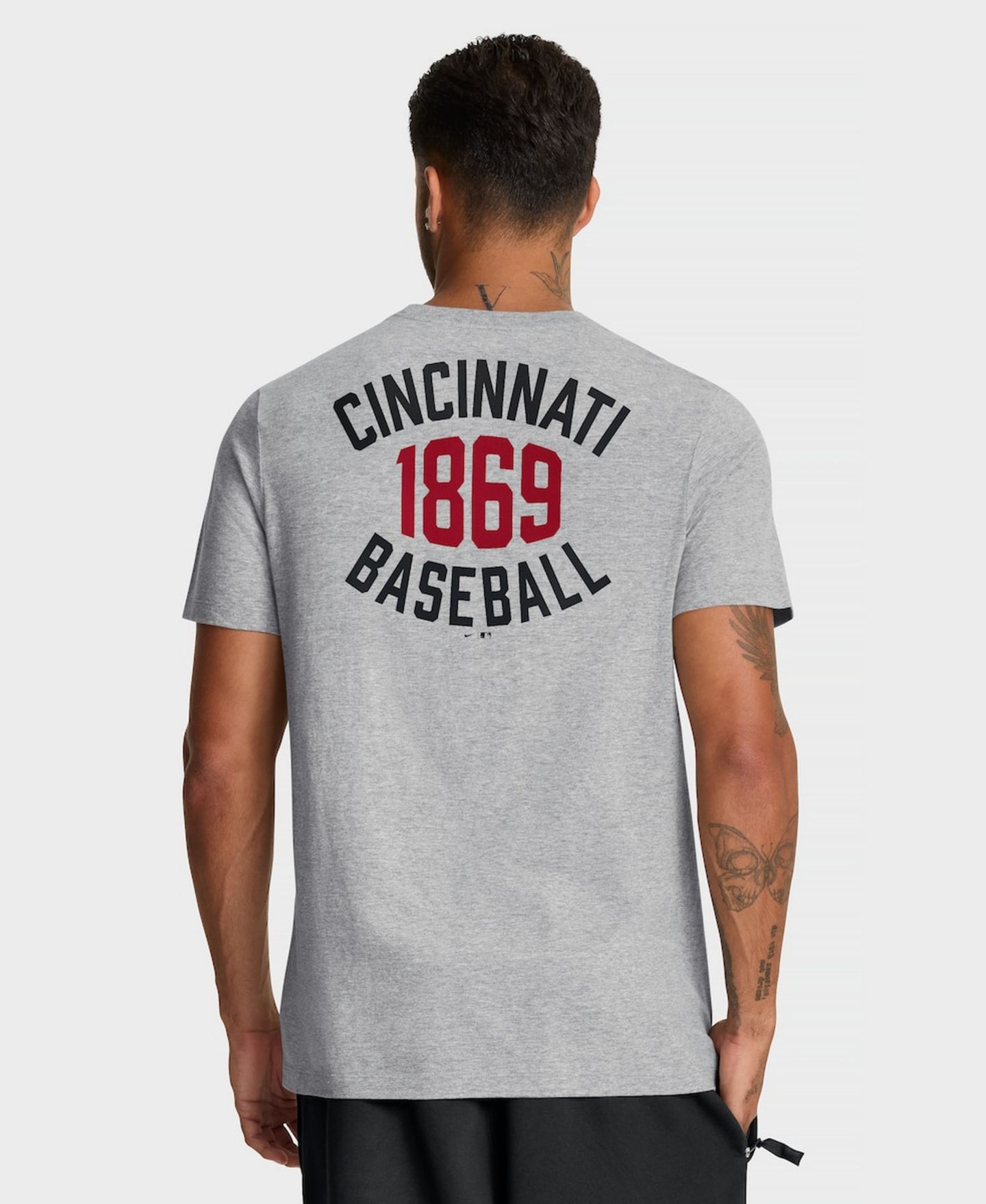 Мужская футболка Nike Heather Gray Cincinnati Reds Cooperstown 2-Hit — фото 2