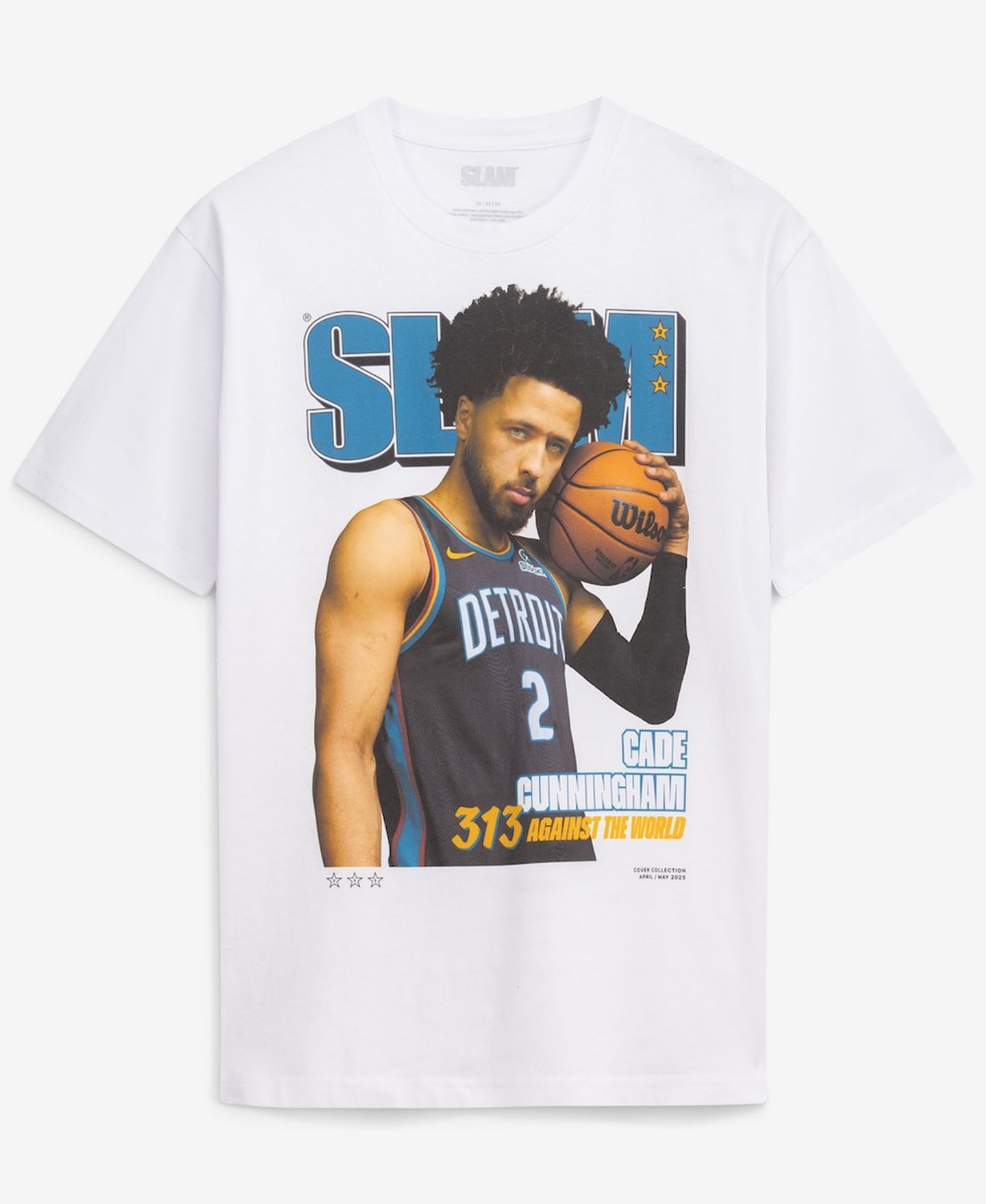 Футболка Slam Cade Cunningham White Detroit Pistons Cover — фото 3