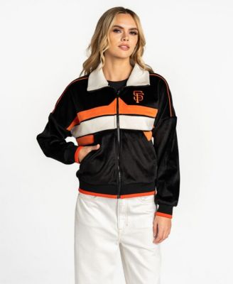 Women's Black San Francisco Giants Velvet Cord Full-Zip Jacket