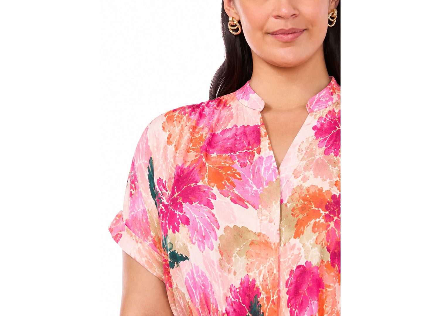 Женское платье MSK Plus Size Split Crewneck Midi, цвет: Granita — фото 4