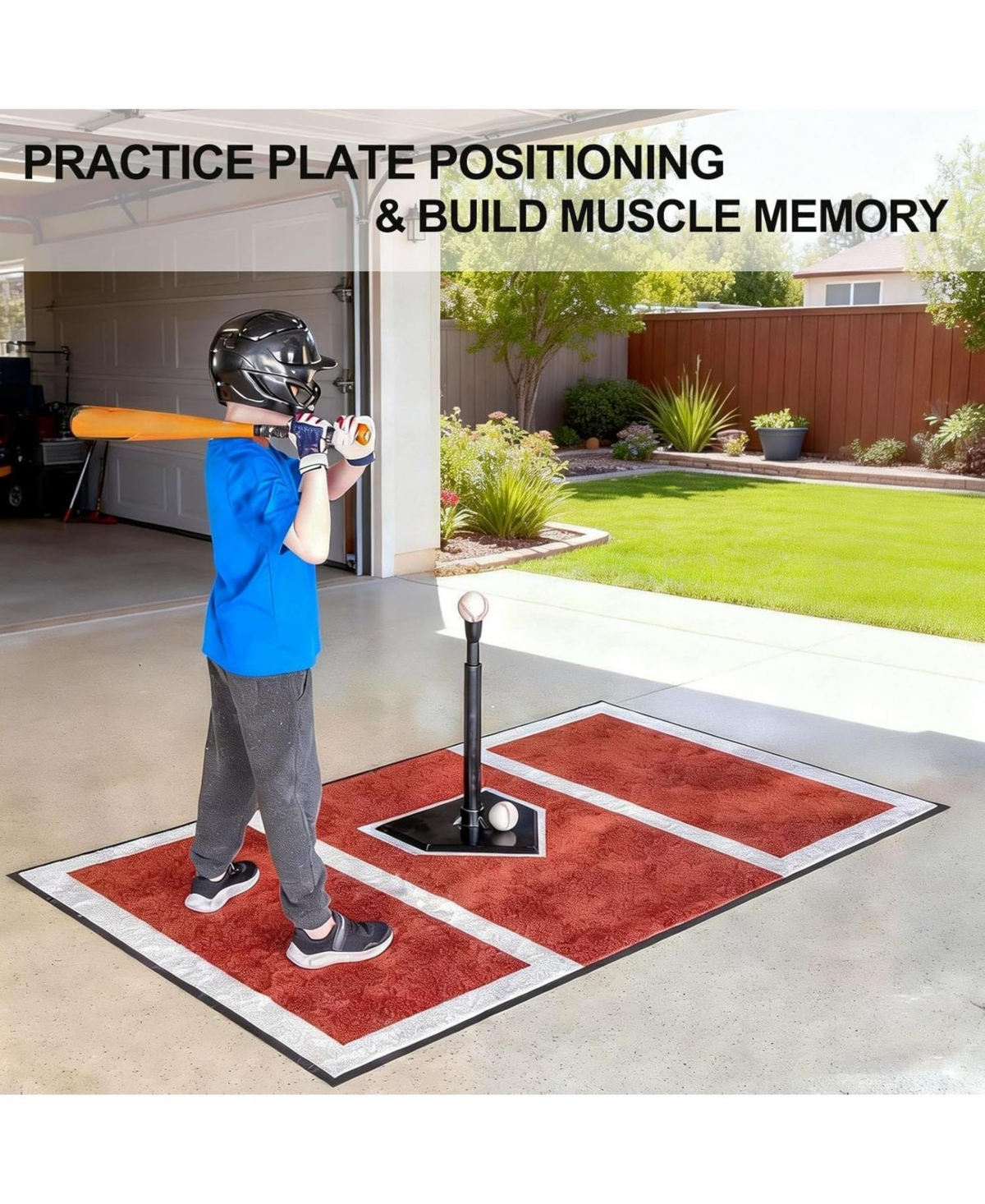 Xo 6.5x4FT Baseball Hitting Mat, Anti-Slip Softball Batting Mat for Stance Training Indoor Outdoor Practice
