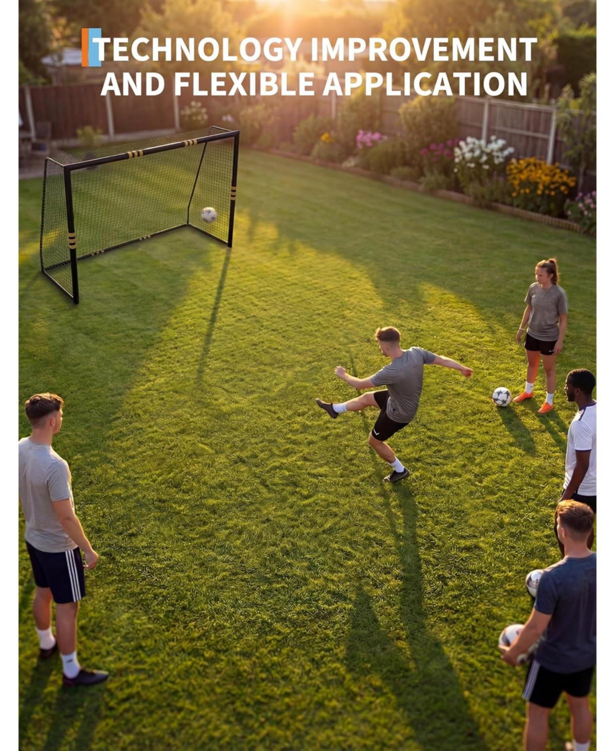 Xo 8FT Soccer Goal, Metal Frame with Foam Padded Posts, Weatherproof Net, Easy Assembly Backyard Training Goal