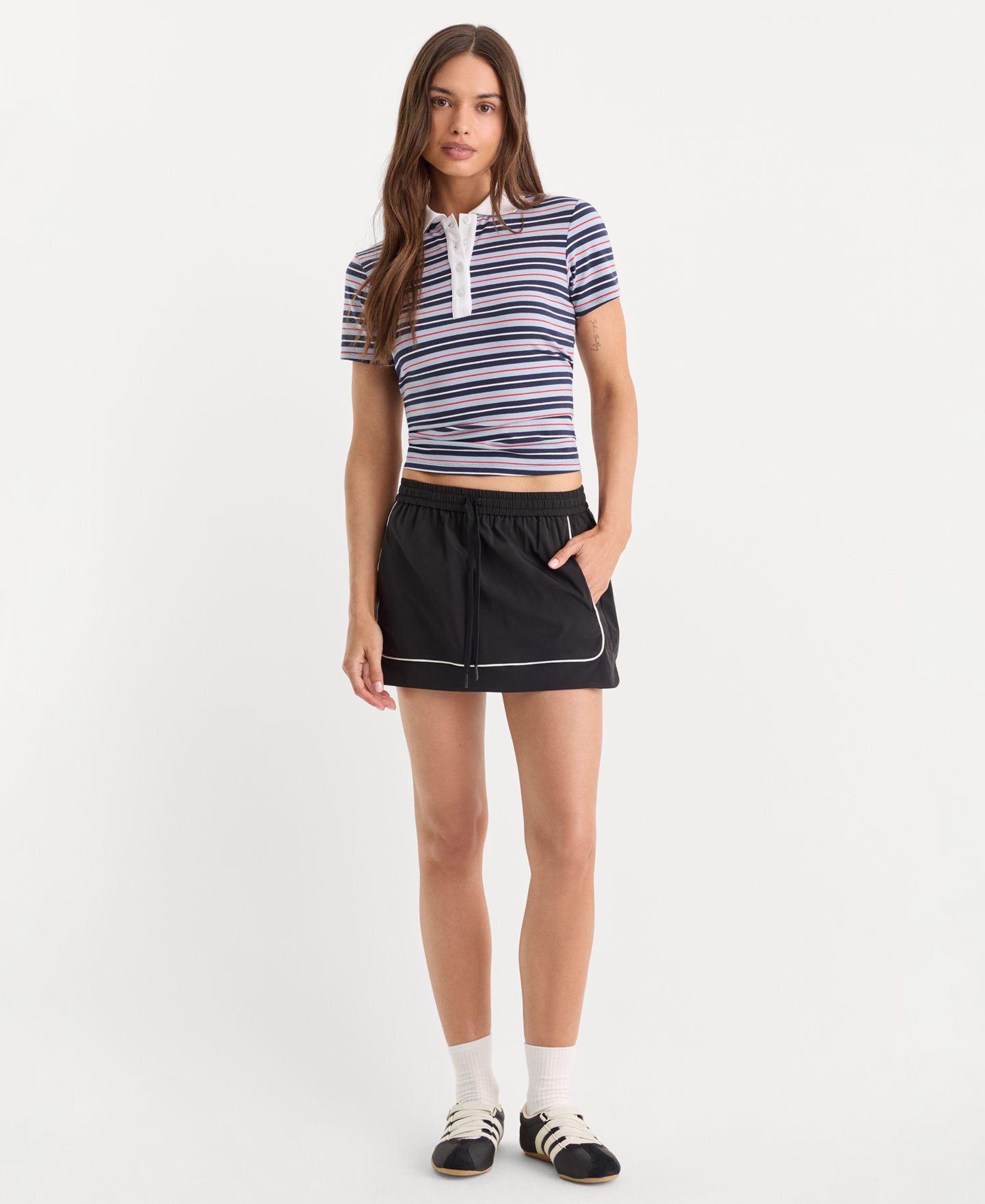 Женская юбка-шорты Good American The Sport Skort, цвет: Чёрный — фото 2